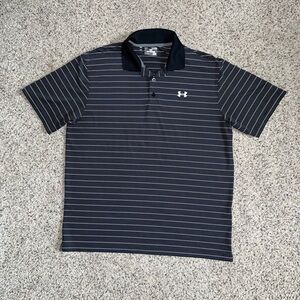 Under Armour Black Striped Polo - XL